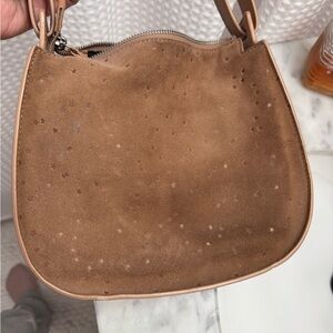 All Saints Tan Suede Star Shoulder Bag